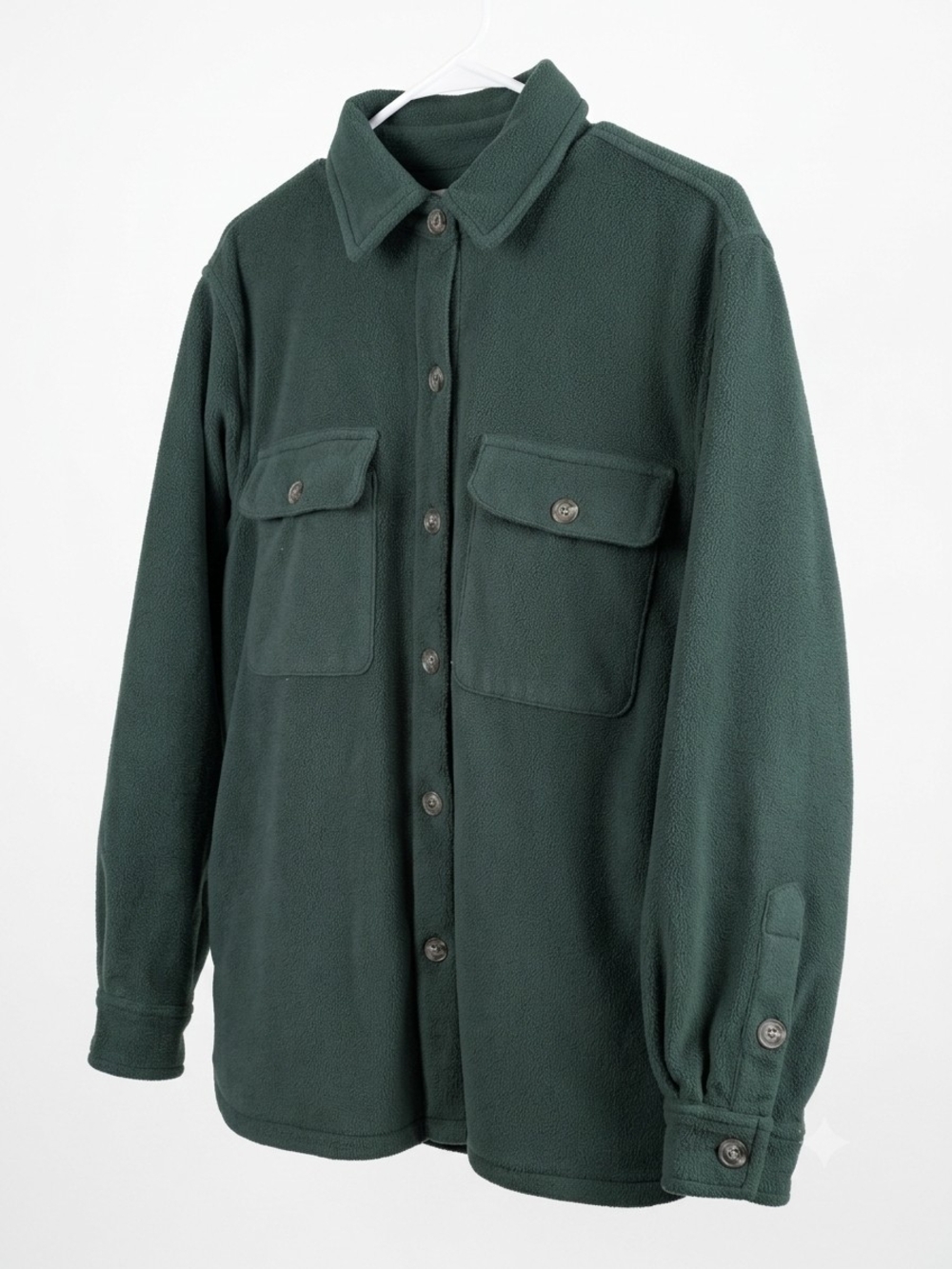 Forest Green Fleece Shacket Button Up Shirt Jacket (Men's Small) Joe Fresh